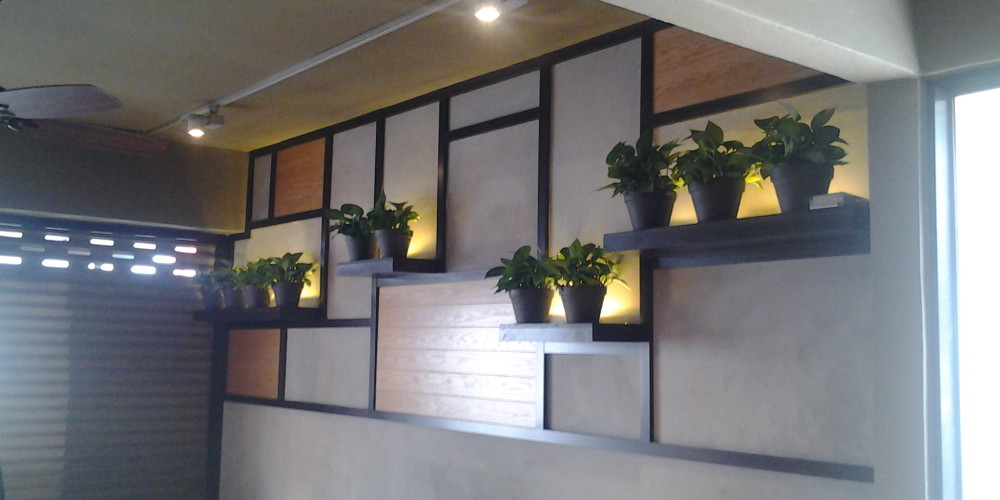 Table Top Plants on Wall Panels