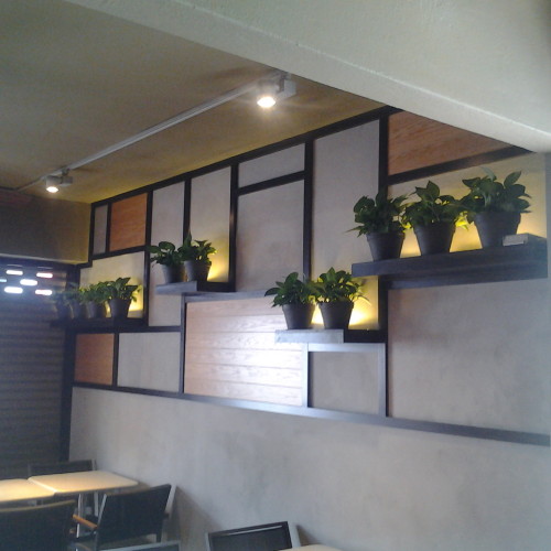 Table Top Plants on Wall Panels